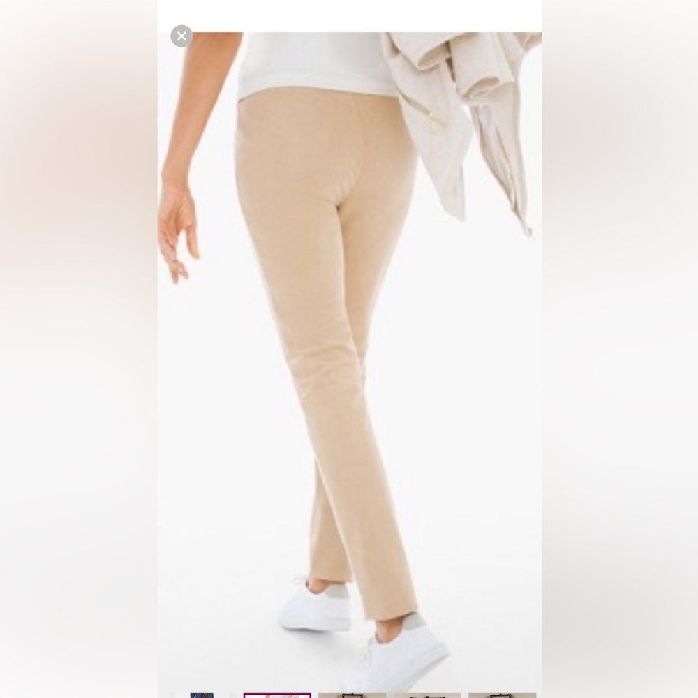 Chico's beige faux suede pull on pant. Style is the Trisha. Size Chicos 3 xl/16 - Picture 1 of 9
